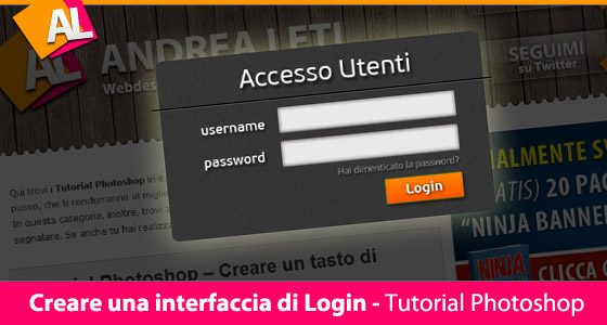 Crea una interfaccia di login – Tutorial Photoshop