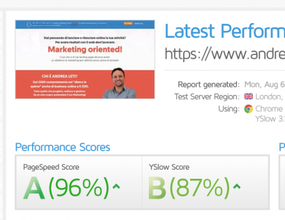 test performance del sito
